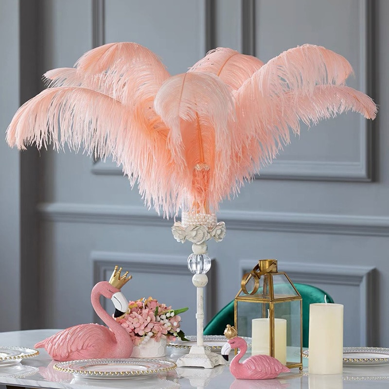 10 tk/partii Värvilised jaanalinnusuled vaasile DIY Dream Catcher Decor Plume Crafts Juuksed Pulmad Keskosa näputöö Aksessuaarid