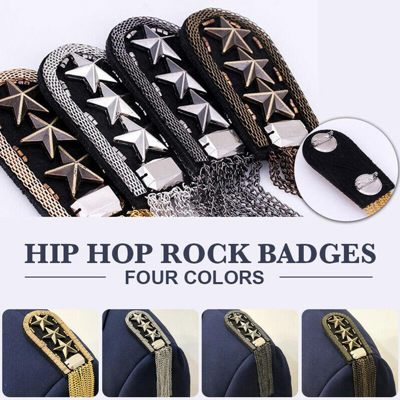 1 buc. ciucuri de epocă, lanț de ciucuri cu cinci stele, insigne pentru umăr, margele, țesătură, epoleți de metal, epoleți, ace militară pe broșă medalie