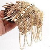 Käsitööna valmistatud kuldne hõbedane epolett ehe tups suur õlg pross kuldne epolett plaaster bleiseri tarvikud, pin