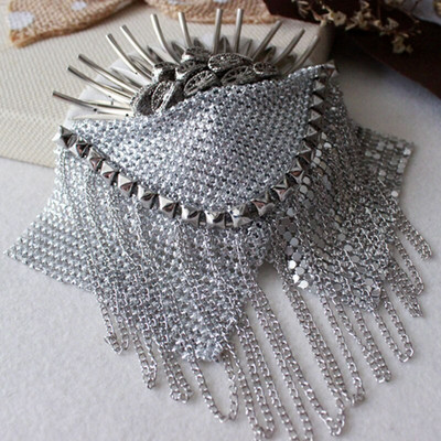 Käsitööna valmistatud kuldne hõbedane epolett ehe tups suur õlg pross kuldne epolett plaaster bleiseri tarvikud, pin