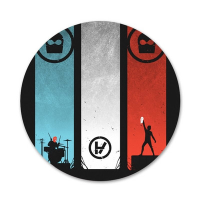 58 mm „Twenty One Pilots“ piktogramos Smeigtukai Ženkliuko dekoravimas Sagės Metaliniai ženkleliai drabužiams Kuprinės papuošimas