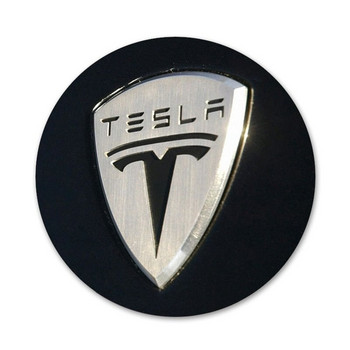 58 мм супер електрическа кола Tesla car logo Икони Щифтове Декорация на значки Брошки Метални значки за дрехи Декорация на раница
