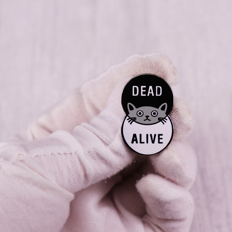 C2084 Dead and alive Cat Аниме Емайлирани щифтове Персонализирани брошки Значка за ревер Раница Декорация Шапки Бижута за деца Приятели Подаръци