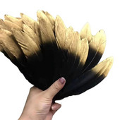 10 tk/partii Kvaliteetsed kuldsed hanesuled käsitööks Plume Home DIY 15-20cm peo värvitud suled ehted pulmakaunistus