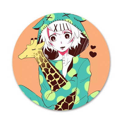 58 χιλιοστά Ιαπωνικά Anime Juzo Suzuya Tokyo Ghouls Icons Καρφίτσες Διακόσμηση σημάτων Καρφίτσες Μεταλλικές κονκάρδες για διακόσμηση σακιδίων πλάτης