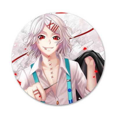 58 χιλιοστά Ιαπωνικά Anime Juzo Suzuya Tokyo Ghouls Icons Καρφίτσες Διακόσμηση σημάτων Καρφίτσες Μεταλλικές κονκάρδες για διακόσμηση σακιδίων πλάτης