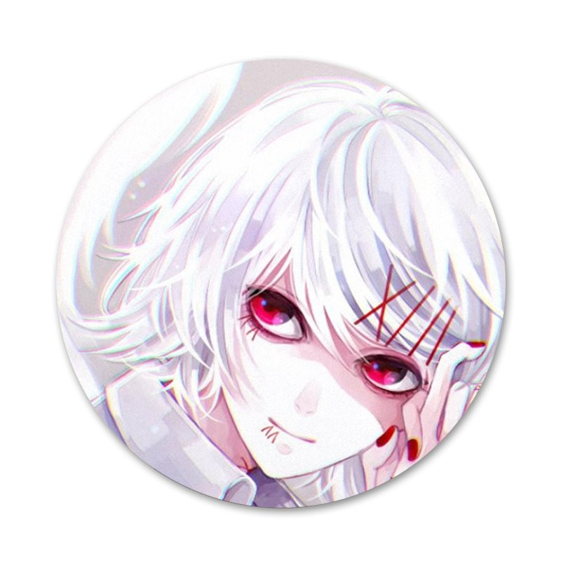 58 χιλιοστά Ιαπωνικά Anime Juzo Suzuya Tokyo Ghouls Icons Καρφίτσες Διακόσμηση σημάτων Καρφίτσες Μεταλλικές κονκάρδες για διακόσμηση σακιδίων πλάτης
