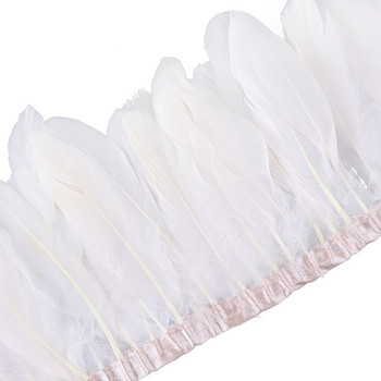 1μέτρο ροζ φτερά χήνας τελείωμα 15-20cm για διακόσμηση νυφικού Ραπτική χειροτεχνία Φωτιστικό υλικό φτερού κορδέλα λοφίο χονδρική