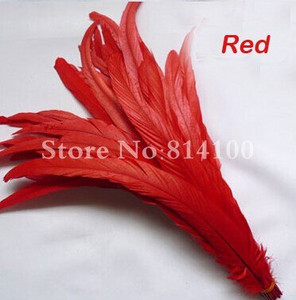 25-45CM Pene Coadă Cocoș 100 buc Pene Cocoș Natural Verde Mentă Maro Bej Îmbrăcăminte DIY Accesorii Bijuterii Performanță Scenică