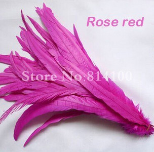 25-45CM Pene Coadă Cocoș 100 buc Pene Cocoș Natural Verde Mentă Maro Bej Îmbrăcăminte DIY Accesorii Bijuterii Performanță Scenică