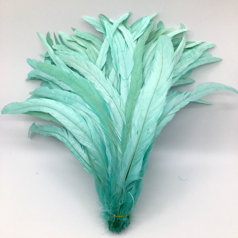 25-45CM Pene Coadă Cocoș 100 buc Pene Cocoș Natural Verde Mentă Maro Bej Îmbrăcăminte DIY Accesorii Bijuterii Performanță Scenică