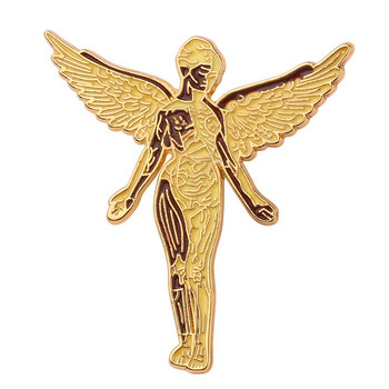 Вярвайте в свещения ангел брошка златна сплав покритие бижута метален емайл моден костюм брошка за подаръци на жените