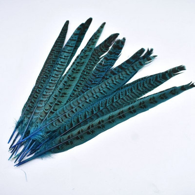 20 τεμ./παρτίδα Lake Blue Pheasant Tail Feathers for Crafts 10-12 ιντσών DIY Βαμμένα φυσικά φτερά Διακοσμήσεις γάμου για πάρτι κοσμημάτων σπιτιού