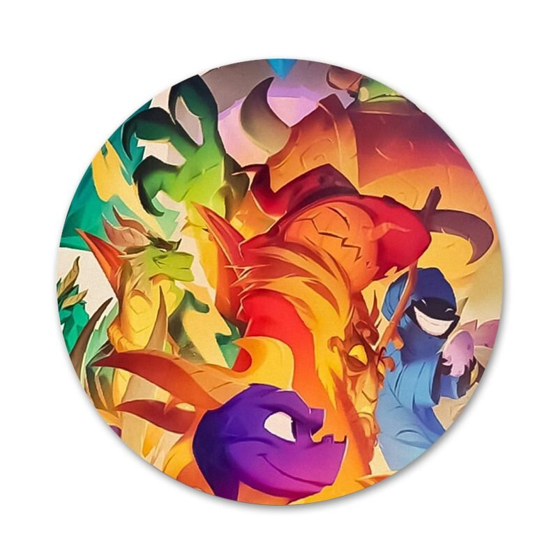 58mm Spyro The Dragon Icons Pins Odznak Dekorácia Brošne Kovové odznaky na oblečenie Dekorácia batohu