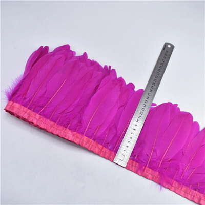 Kuum müük 2 meetrit/partii valge hane sulgedest lindi trimmid 15-20 cm isetehtud suled näputööks Dekoratsioon Kleit riie rihm riided plumas