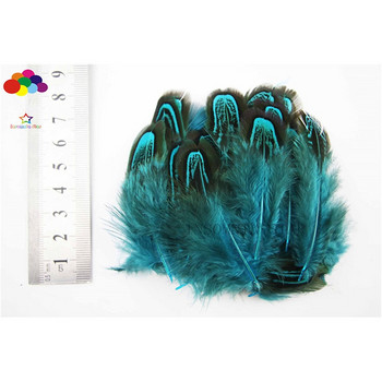 10 бр. 100% естествено първокласно фазаново перо 4-8 см/2-3 инча езерно синьо Okura красива за Направи си сам карнавална маска за костюми