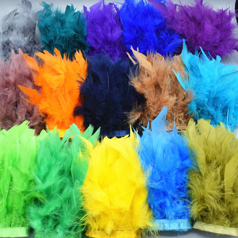 Comerț cu ridicata 1/5/10 m pufos frumos cu pene de curcan panglică ciucuri pene de curcan pentru costum de carnaval îmbrăcăminte DIY