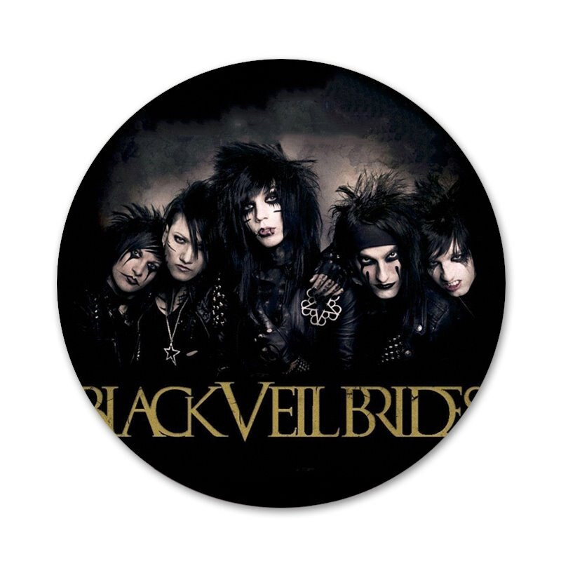 Andy Biersack šydu Brides bvb Piktogramos Smeigtukai Ženkliuko apdaila Sagės Metaliniai Ženkliukai Drabužiams Kuprinės puošimas 58mm