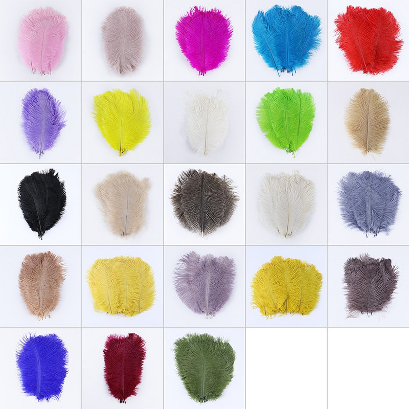 10 buc./lot pene de struț naturale 15-20 cm/6-8 inchi Pene vopsite pufoase pentru accesorii de nuntă, petreceri, decorațiuni pentru casă, artizanat