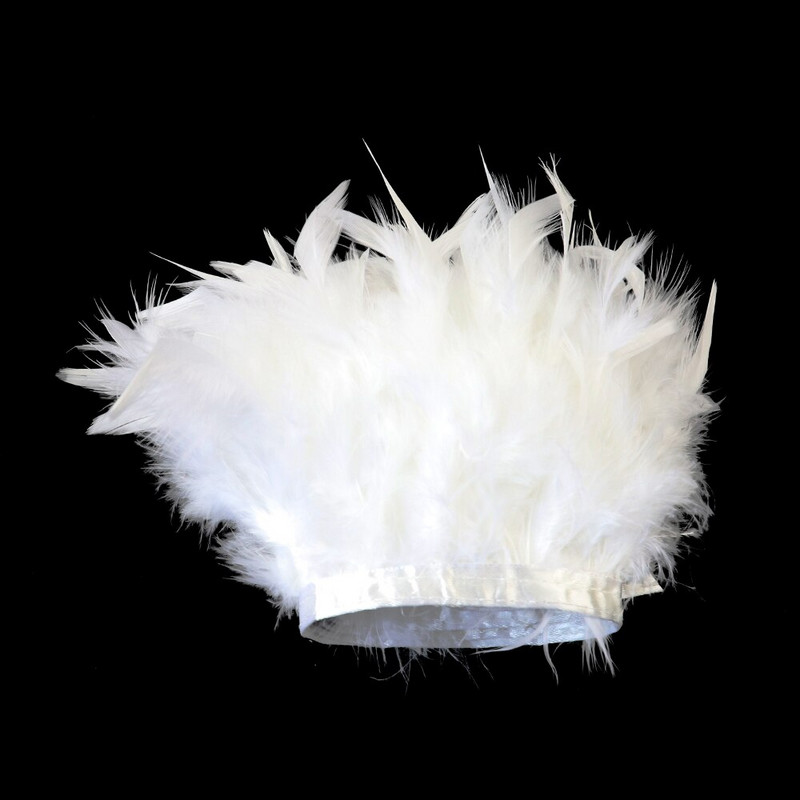 Пуешки пера 4-6 инча Гривна за рокли Метри Маншети Ръкави Джухат Лента Пера 1 метър Декорации за шиене Занаятчийски декорации