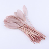 Боядисана кожа, розово гъше перо, бижута, обеци, украса с пера 15-20 см/6-8 инча, красиви лебедови пера за занаяти, 50 бр./пакет