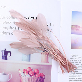 Βαμμένο δέρμα ροζ φτερό χήνας κοσμήματα Σκουλαρίκι Διακόσμηση Πλούσια 15-20cm/6-8 ίντσες Όμορφα φτερά κύκνων για χειροτεχνίες 50τμχ/συσκευασία