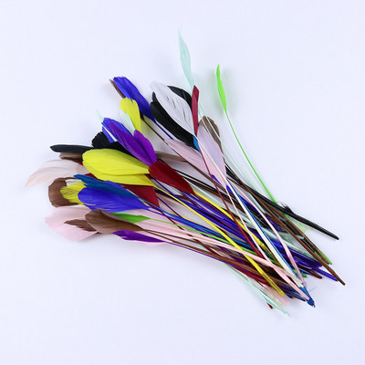 Боядисана кожа, розово гъше перо, бижута, обеци, украса с пера 15-20 см/6-8 инча, красиви лебедови пера за занаяти, 50 бр./пакет