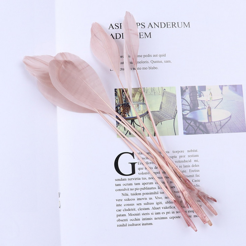 Боядисана кожа, розово гъше перо, бижута, обеци, украса с пера 15-20 см/6-8 инча, красиви лебедови пера за занаяти, 50 бр./пакет