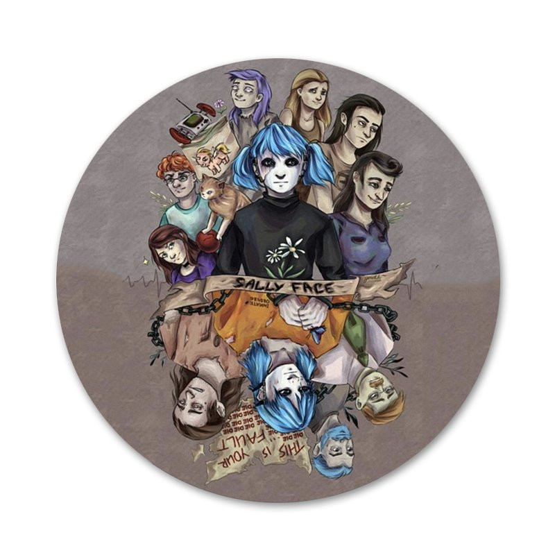 58 mm Sally Face Mäng Ikoonid Nööpnõelad Märgi kaunistus Prossid Metallist märgid riiete jaoks Seljakoti kaunistamine