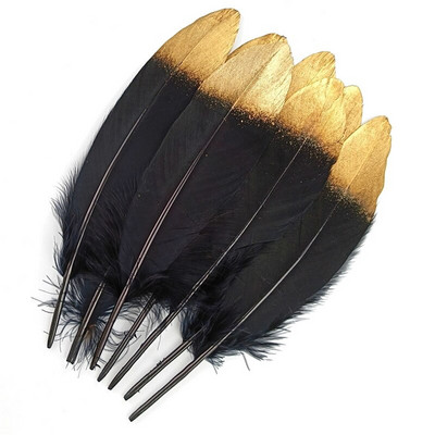 20kom Crno zlatno guščje perje Dodaci za rukotvorine Duck Plumas Izrada nakita DIY Središnji dijelovi stolova za vjenčanje