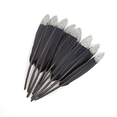 20kom Crno zlatno guščje perje Dodaci za rukotvorine Duck Plumas Izrada nakita DIY Središnji dijelovi stolova za vjenčanje