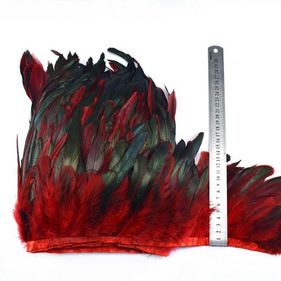 Pene de cocoș de nuntă de 10 metri tăiat cusut cu pene naturale pentru artizanat, bricolaj, panglică, decorațiuni de petrecere, 13-18 cm