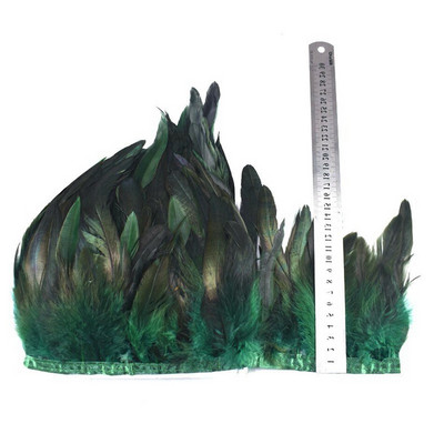 Pene de cocoș de nuntă de 10 metri tăiat cusut cu pene naturale pentru artizanat, bricolaj, panglică, decorațiuni de petrecere, 13-18 cm