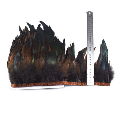 Pene de cocoș de nuntă de 10 metri tăiat cusut cu pene naturale pentru artizanat, bricolaj, panglică, decorațiuni de petrecere, 13-18 cm