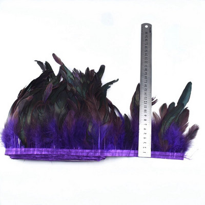 Pene de cocoș de nuntă de 10 metri tăiat cusut cu pene naturale pentru artizanat, bricolaj, panglică, decorațiuni de petrecere, 13-18 cm