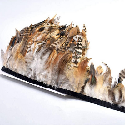 Pene de cocoș de nuntă de 10 metri tăiat cusut cu pene naturale pentru artizanat, bricolaj, panglică, decorațiuni de petrecere, 13-18 cm