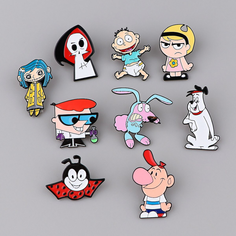 AD2050 Vtipné kreslené psíky, smaltované brošne, špendlíky, odznaky, brošne, kovové šperky, dekorácie, doplnky.