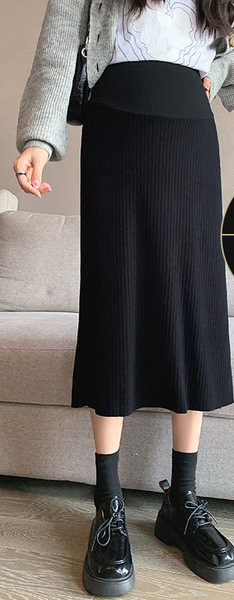 Φούστα εγκυμοσύνης με ίσιο σχέδιο με ψηλόμεση σε πολλά χρώματα