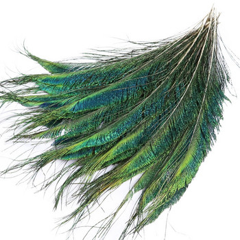 20 τμχ Φυσικό Σμαραγδένιο Πράσινο Φτερά σπαθιού παγωνιού για χειροτεχνίες Διακόσμηση πάρτι για το σπίτι Γάμου Πλούσια Αξεσουάρ 30-35 cm/12-14 ίντσες