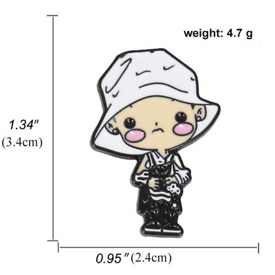 Lõuna-Korea iidoli G-Dragon BIGBANG staari meeste multifilmiversioon metallist prossist roosa sõbramärgi kinkimiseks