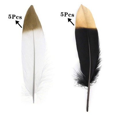 10 buc. Pene de gâscă de aur pentru artizanat, pene pentru petrecere de nuntă, bricolaj, bijuterii din pene naturale, pentru decorarea casei de Crăciun