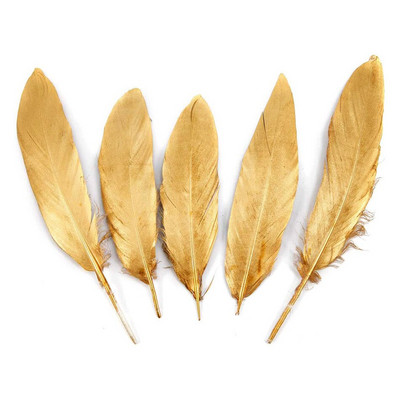 10 buc. Pene de gâscă de aur pentru artizanat, pene pentru petrecere de nuntă, bricolaj, bijuterii din pene naturale, pentru decorarea casei de Crăciun