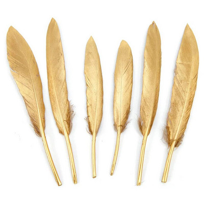 10 buc. Pene de gâscă de aur pentru artizanat, pene pentru petrecere de nuntă, bricolaj, bijuterii din pene naturale, pentru decorarea casei de Crăciun