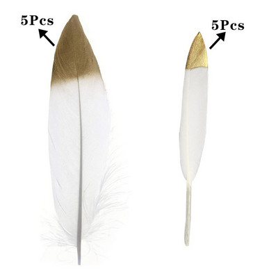 10 buc. Pene de gâscă de aur pentru artizanat, pene pentru petrecere de nuntă, bricolaj, bijuterii din pene naturale, pentru decorarea casei de Crăciun