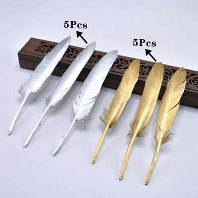 10 buc. Pene de gâscă de aur pentru artizanat, pene pentru petrecere de nuntă, bricolaj, bijuterii din pene naturale, pentru decorarea casei de Crăciun