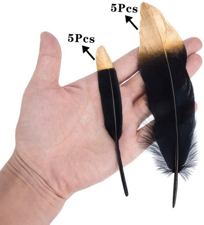 10 buc. Pene de gâscă de aur pentru artizanat, pene pentru petrecere de nuntă, bricolaj, bijuterii din pene naturale, pentru decorarea casei de Crăciun