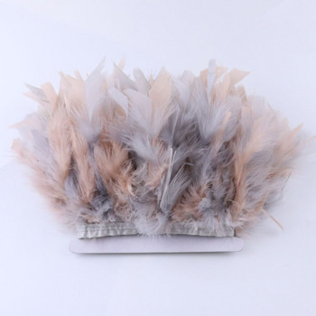 Κορδέλα κρόσσια με φτερά γαλοπούλας 1 μέτρο Βαμμένα φτερά πλάτους 10-15cm για Χειροτεχνία αξεσουάρ διακόσμησης φορεμάτων φορεμάτων πάρτι