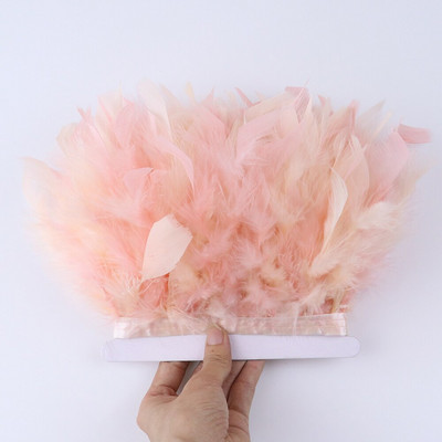 1 метър луксозна панделка с ресни от пуешки пера, 10-15 см ширина, боядисани пера за декорация на парти костюми, аксесоари, занаяти