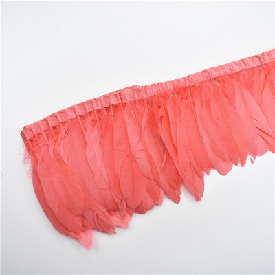 Veleprodaja 2 metra/lot Obrubi od kaki guščjeg perja Resice od pravog guščjeg perja Vrpce Pojas za haljine Ukrasna odjeća