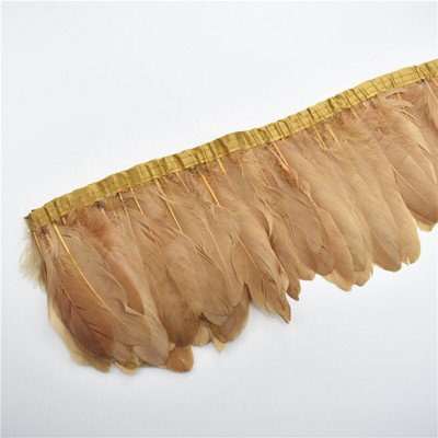 Veleprodaja 2 metra/lot Obrubi od kaki guščjeg perja Resice od pravog guščjeg perja Vrpce Pojas za haljine Ukrasna odjeća